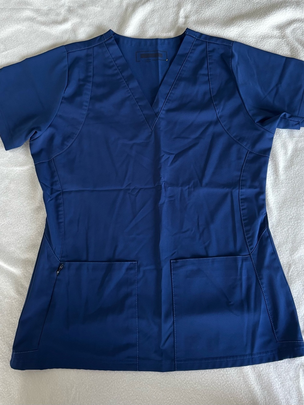 WonderWink Women's V-Neck Scrub Top and Bottom in Navy Blue